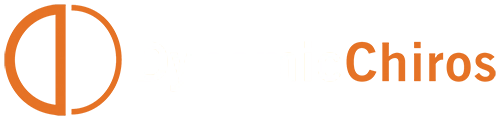 Dynamic Chiros - Bellevue logo, it is orange and white.